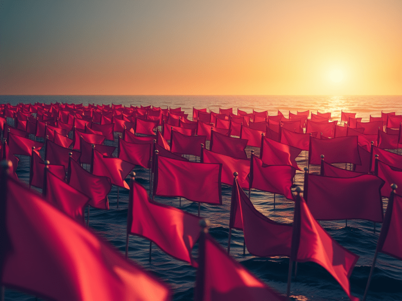 Daily Prompt – A Sea of Dark Pink Flags 9.9.25&nbsp;TW